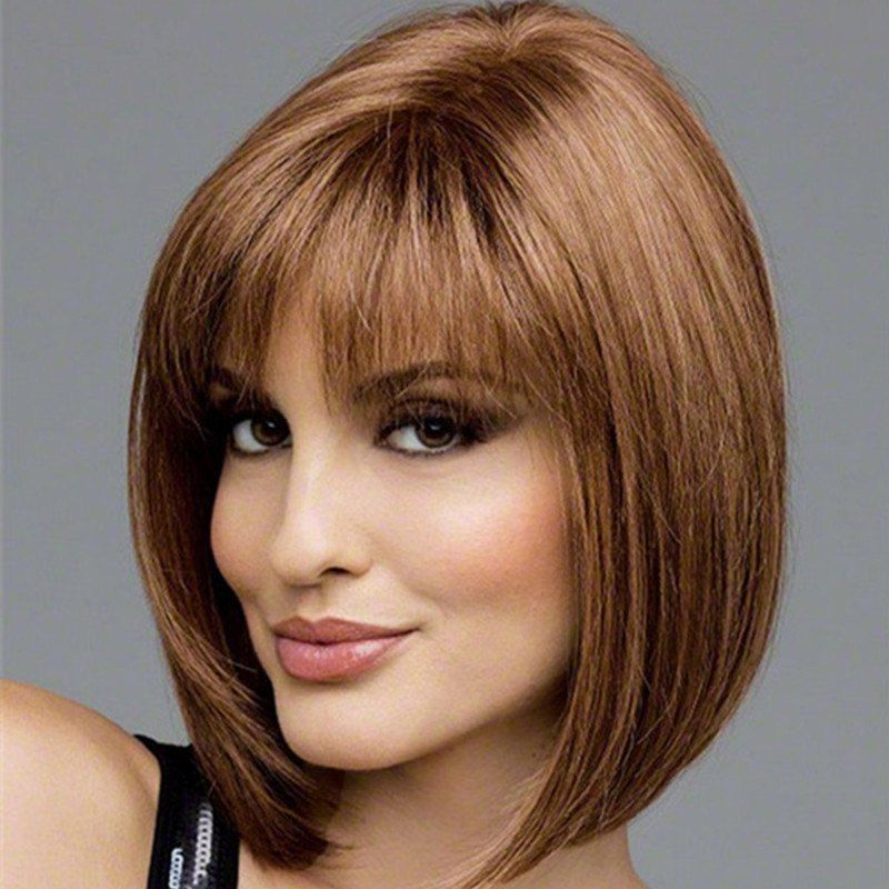 

European and American Short Hair Fashion Wigs, Light brown