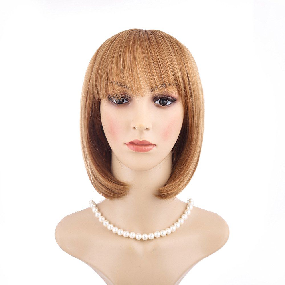 

Short Gold Hairstyle Party Role Playing Film Wig, Light brown