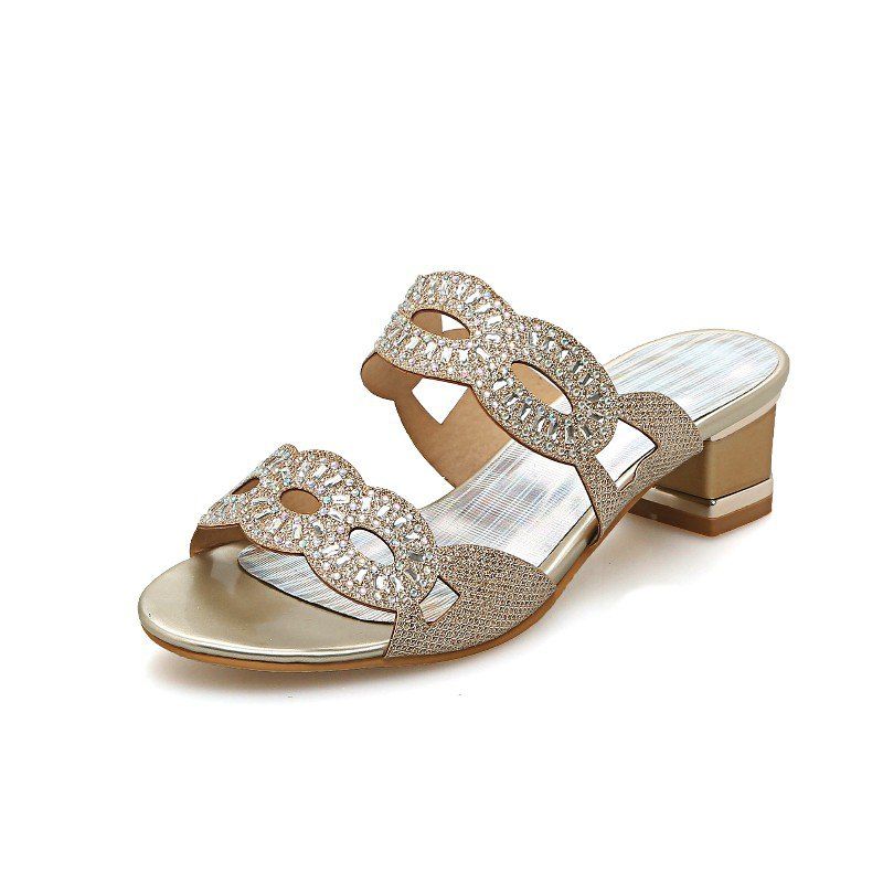 

Rough Heeled Water Drill with Hollow Sandals, Gold