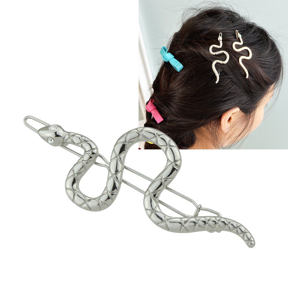 

Gold Silver Color with Rhinestone Snake Hairgrip