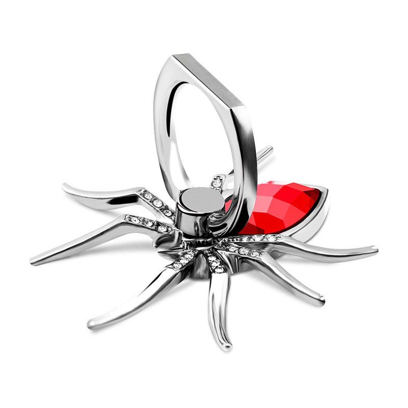 

Metal Spider Bling Finger Ring Holder 360 Rotate Diamond Phone Stent, Red