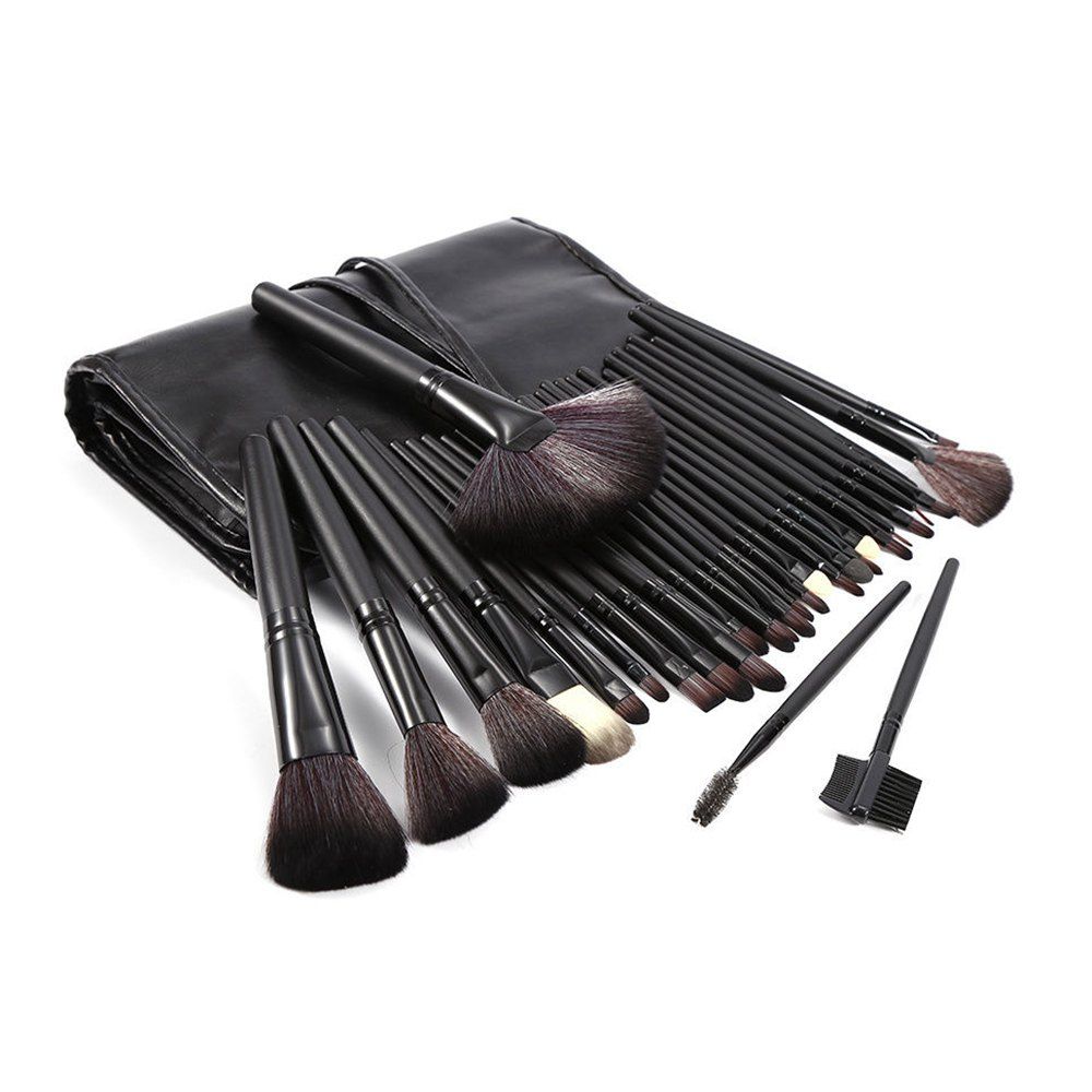 

TODO 32pcs Professional Makeup Brushes with Carry Case, Black color