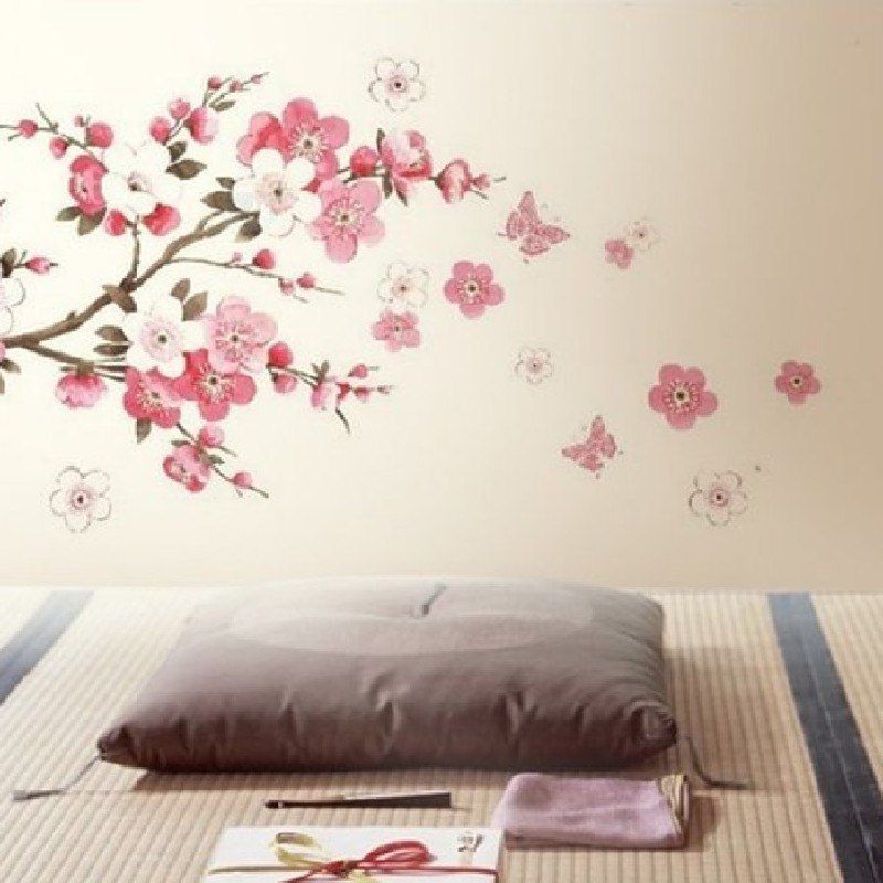 

YEDUO Plum Flower Bedroom Decal Art Decor Wall Sticker, Pink