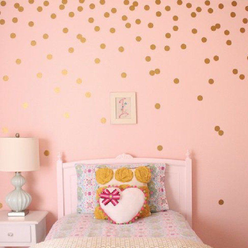 

YEDUO 54 Gold Polka Dots Wall Sticker Baby Nursery Stickers Children Room Decals Home Decor DIY Vinyl Art 4cm, Golden