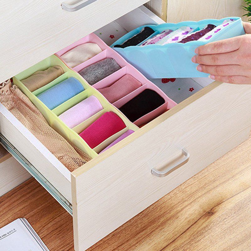 

DIHE Candy Color Separated Underwear Boxes in Drawer 1PC, Blue;green;red